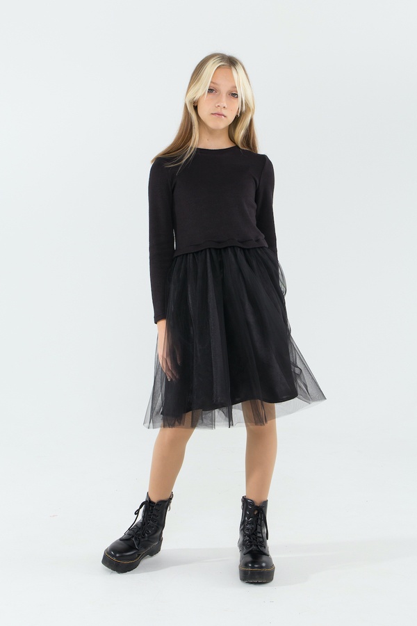 Нарядне плаття для дівчинки Лєя чорне, Черный, 146