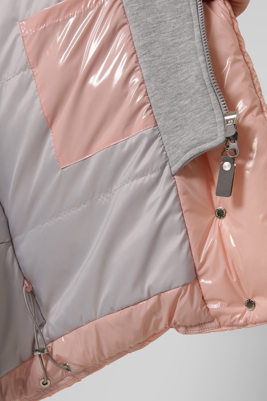 Трендова дута куртка на екопуху XW_DT-8310-15, Рожевий, 28