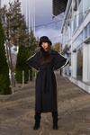 Пальто жіноче демісезонне чорне, Чорний, 42
