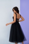 Женское Платье Пышное Нарядное OD_593 Фатин, Черный, S
