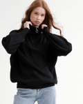 Пуловер жіночий SV-6998-8 трикотажний вільного силуету чорний, Чорний, One Size