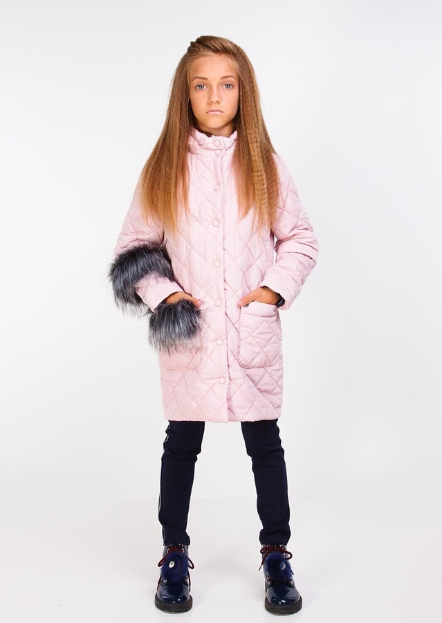 Куртка для дівчинки Сара пудра, Рожевий, 122