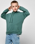 Худи детское HD-12017-31 с регулируемым капюшоном и карманом зеленое, Зелёный, 110