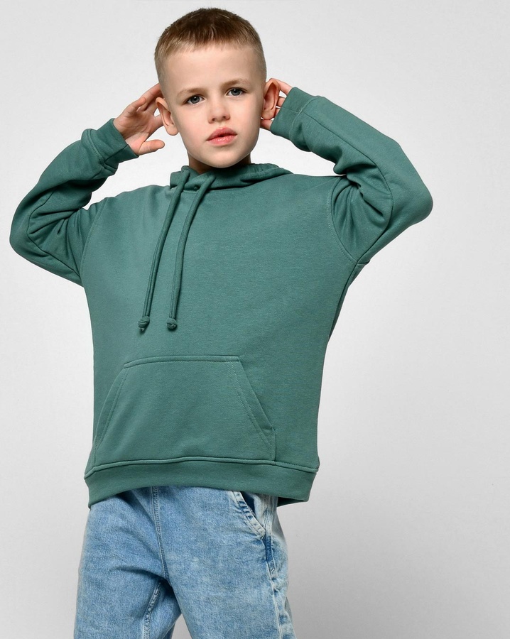 Худі дитяче HD-12017-31 з регульованим капюшоном та карманом зелене, Зелений, 110