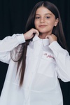 Рубашка для Девочки PMR039 Оверсайз "Я Українка" Белая, Белый, 110