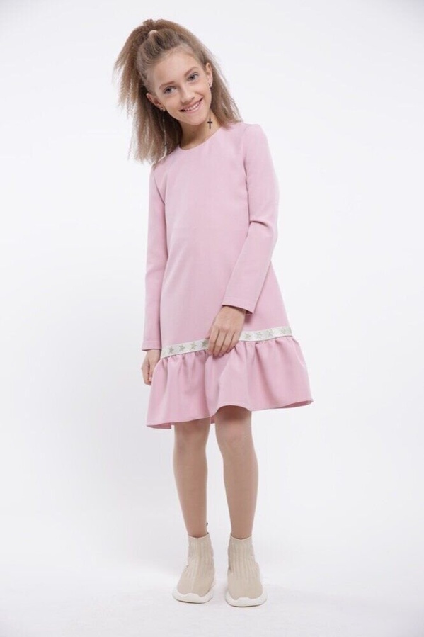 Плаття для дівчинки Валерія рожевий, Рожевий, 122