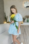 Літнє плаття для Дівчинки PMR016 блакитне, Блакитний, 164