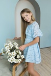 Літнє плаття для Дівчинки PMR016 блакитне, Блакитний, 146