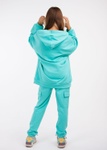 Комплект для дівчинки худі оверсайз та штани-карго бірюзовий, Фіолетовий, 134