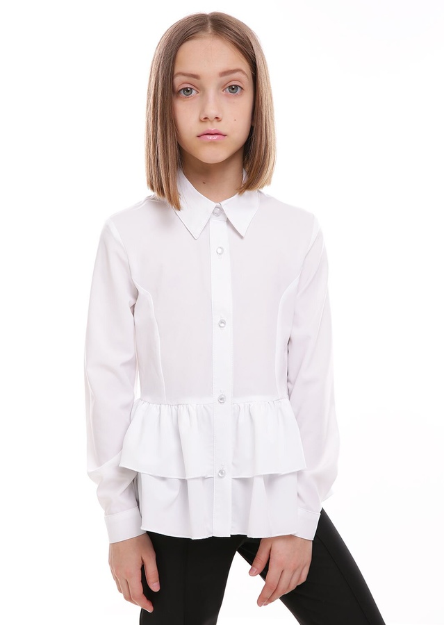 Блузка для дівчинки Айлін білий, Білий, 122
