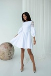 Женское Короткое Платье OD_478 с Кружевом Белое, Белый, L