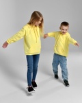 Худі для дітей HD-12017-24 з кишенею-кенгуру та довгими рукавами жовте, Жовтий, 110