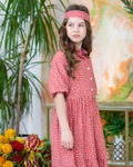Летнее Платье для Девочки WK0004 Красное, Красный, 116
