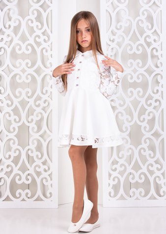 Платье для девочки Сицилия белый, 128
