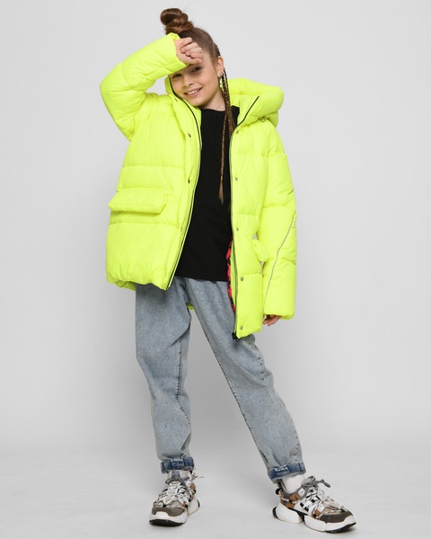 Яркая зимняя куртка для девочек с 6 до 17 лет xw_dt-8329-12, Жёлтый, 30