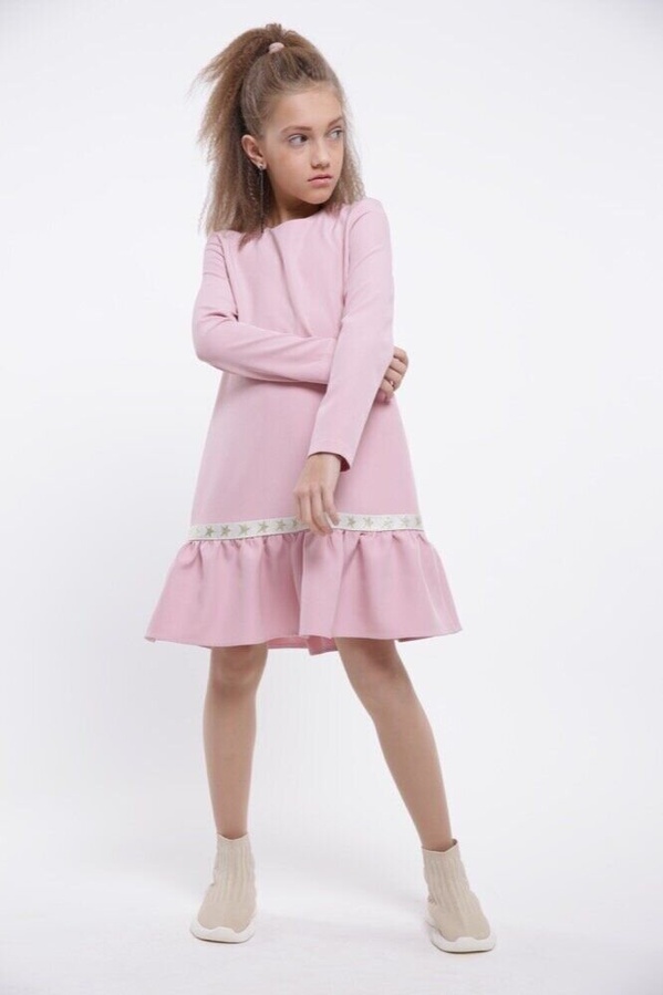 Плаття для дівчинки Валерія рожевий, Рожевий, 134