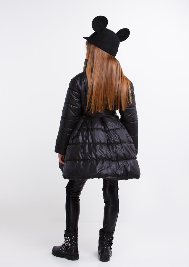 Куртка для девочки Медина черная, Черный, 128