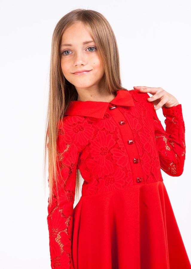 Платье для девочки Сицилия красный, Красный, 146