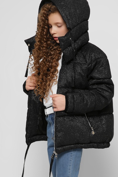 Блестящая зимняя куртка для девушки XW_DT-8314-8, Чорний, 28