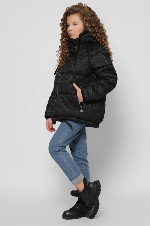 Блискуча зимова куртка для дівчинки XW_DT-8314-8, Чорний, 28