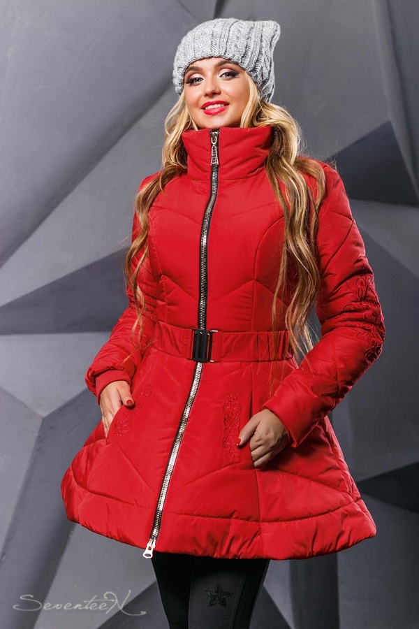 Куртка осень-зима 877.2350, красный, однотонный, M