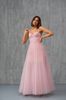 Платье-бюстье нарядное с пышной юбкой и завязкой на спине, Розовый, 36(S)