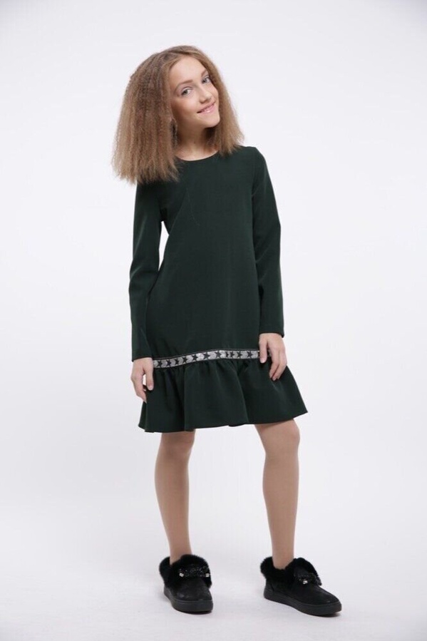 Платье для девочки Валерия зеленый, Зелёный, 122