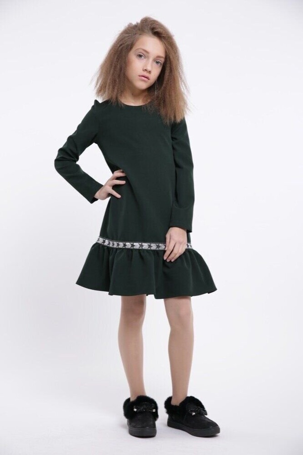Платье для девочки Валерия зеленый, Зелёный, 122