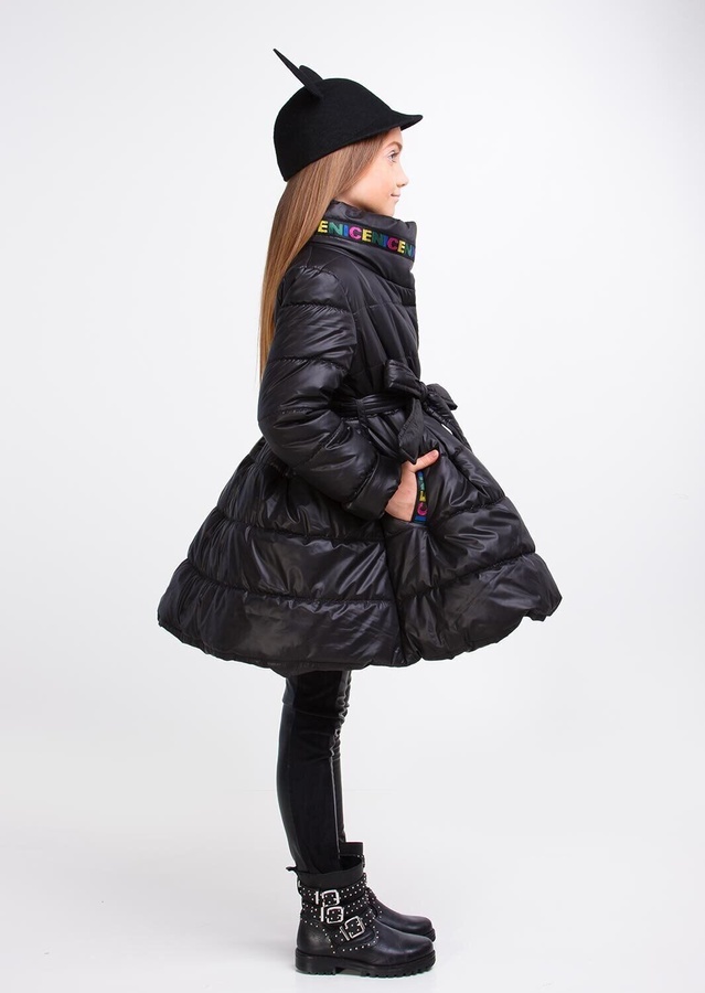 Куртка для девочки Медина черная, Черный, 140