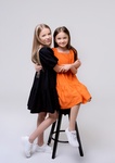 Літнє плаття для дівчинки з рукавами буфами PMR021 чорне, Черный, 158