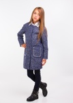 Пальто для девочки Кэри синее подросток, Синий, 164