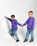 Детское худи HD-12017-33 с карманом-кенгуру и длинными рукавами лиловый, Ліловий, 110