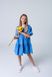 Летнее платье для девочки с рукавами буфами PMR017 голубое, 122, Миди