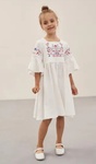 Платье вышиванка для девочки "Зайчики" Белый, Белый, 122