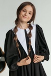 Сукня шкільна з білим комірцем для дівчинки чорна, Чорний, 122