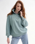 Пуловер вільний жіночий SV-6998-7 з коміром та застібкою-блискавкою м'ятний, М'ятний, One Size