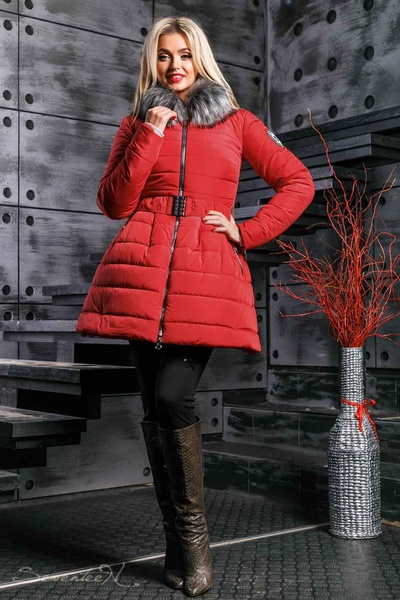 Жіноча куртка зима 876. 2353, Червоний, S