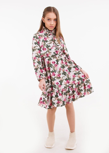Платье для девочки Маргарет принт Розовый, Розовый, 164