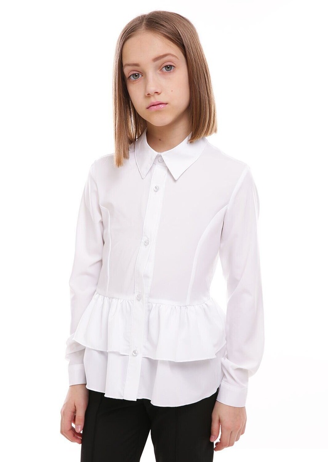 Блузка для дівчинки Айлін білий, Білий, 140