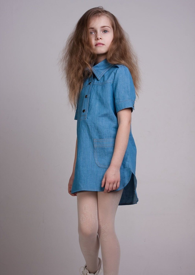 Платье для девочки Синди, Голубой, 110