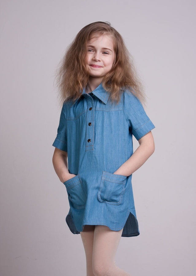 Платье для девочки Синди, Голубой, 128